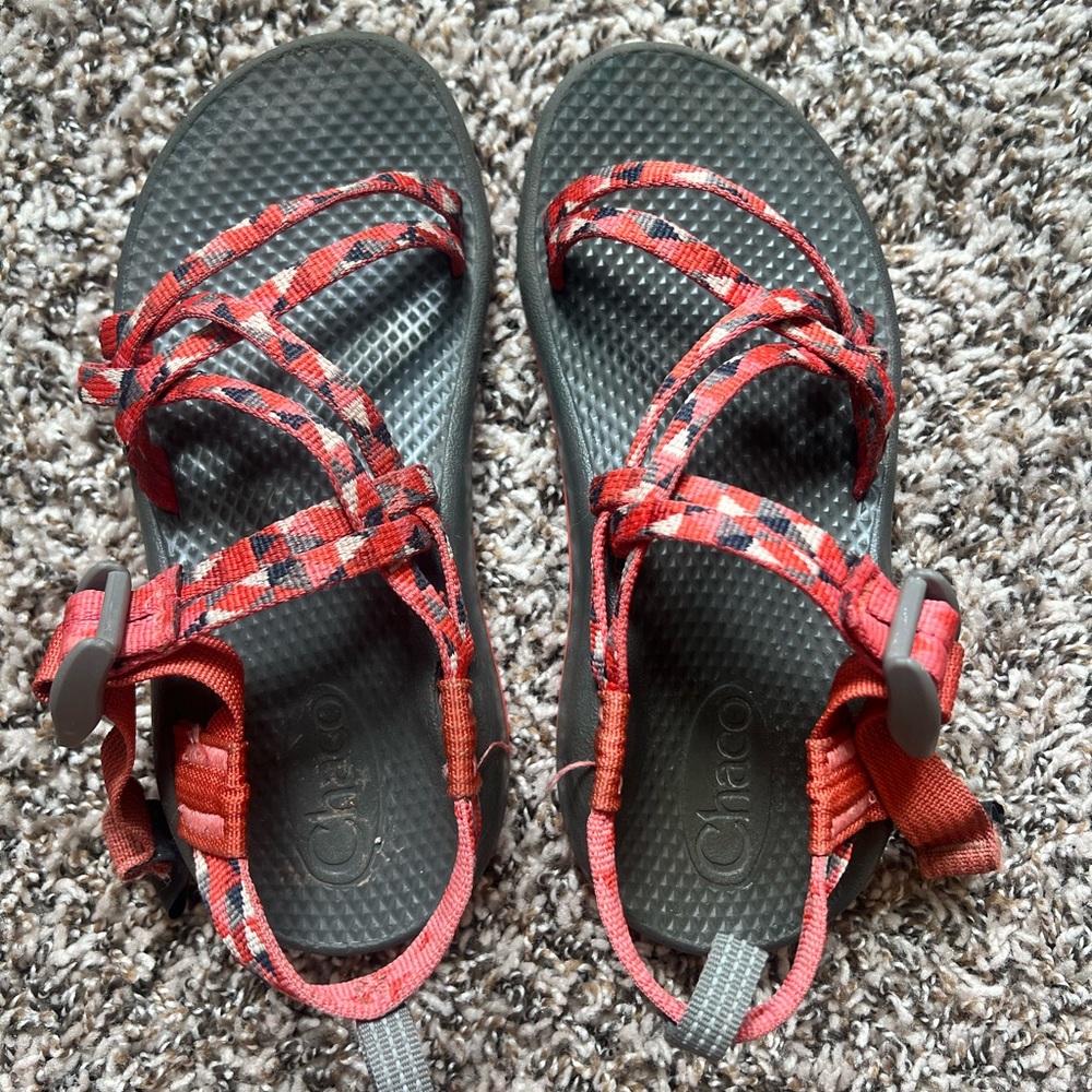 Chaco Multi-Red and Gray Strappy Sandals youth size 2